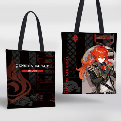 Genshin Impact Igra Periferna platnena torba Raiden Shogun Klee Hu Tao Dvodimenzionalna anime torba za pohranu na rame Shopping torba