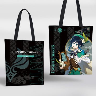 Genshin Impact Igra Periferna platnena torba Raiden Shogun Klee Hu Tao Dvodimenzionalna anime torba za pohranu na rame Shopping torba