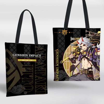 Genshin Impact Igra Periferna platnena torba Raiden Shogun Klee Hu Tao Dvodimenzionalna anime torba za pohranu na rame Shopping torba