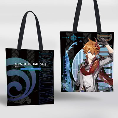Genshin Impact Igra Periferna platnena torba Raiden Shogun Klee Hu Tao Dvodimenzionalna anime torba za pohranu na rame Shopping torba