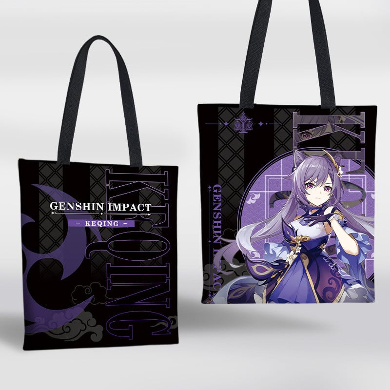 Genshin Impact Igra Periferna platnena torba Raiden Shogun Klee Hu Tao Dvodimenzionalna anime torba za pohranu na rame Shopping torba