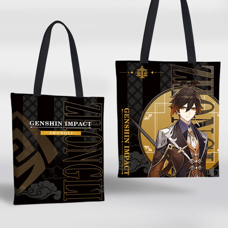 Genshin Impact Igra Periferna platnena torba Raiden Shogun Klee Hu Tao Dvodimenzionalna anime torba za pohranu na rame Shopping torba