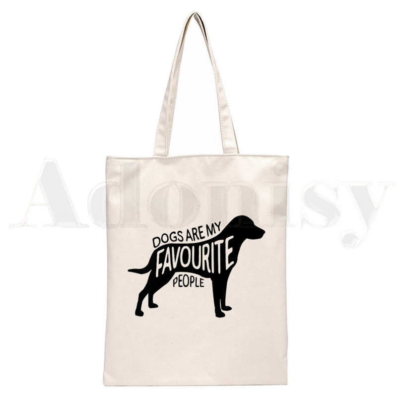 Suņi ir mani mīļākie cilvēki Ikdienas smieklīgas rokassomas Plecu somas Ikdienas iepirkšanās meiteņu rokassomas Sievietēm Eleganta audekla soma