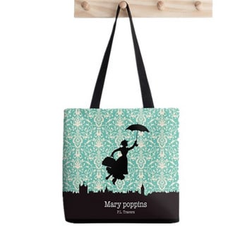 2021 Shopper Mary Poppins Ζωγραφισμένη τσάντα γυναικεία τσάντα Harajuku shopper κορίτσι τσάντα αγορών Τσάντα ώμου Lady Canvas Bag