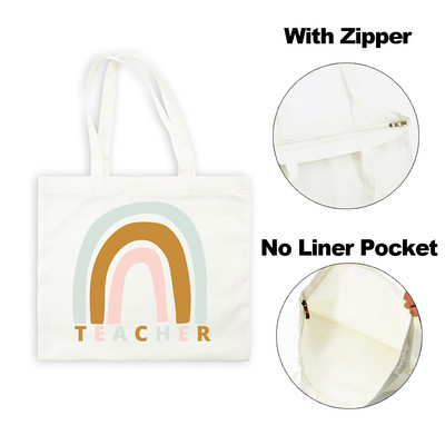 Best Teacher Ever Rainbow Ženska platnena torba za kupnju Teacher Life Estetske ekološke torbe na rame za višekratnu upotrebu Poklon za putovanje