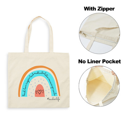 Best Teacher Ever Rainbow Ženska platnena torba za kupnju Teacher Life Estetske ekološke torbe na rame za višekratnu upotrebu Poklon za putovanje