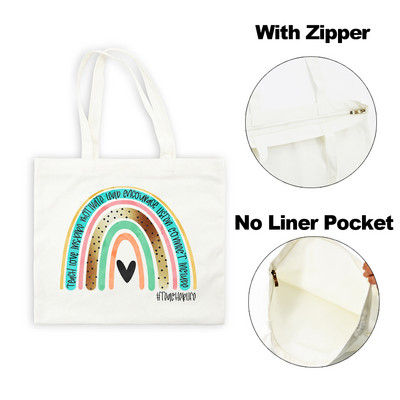 Best Teacher Ever Rainbow Ženska platnena torba za kupnju Teacher Life Estetske ekološke torbe na rame za višekratnu upotrebu Poklon za putovanje
