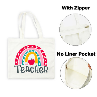 Best Teacher Ever Rainbow Ženska platnena torba za kupnju Teacher Life Estetske ekološke torbe na rame za višekratnu upotrebu Poklon za putovanje