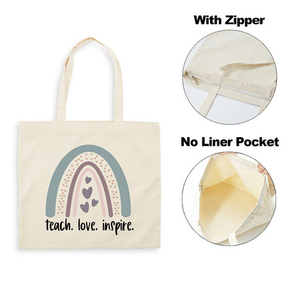 Best Teacher Ever Rainbow Ženska platnena torba za kupnju Teacher Life Estetske ekološke torbe na rame za višekratnu upotrebu Poklon za putovanje