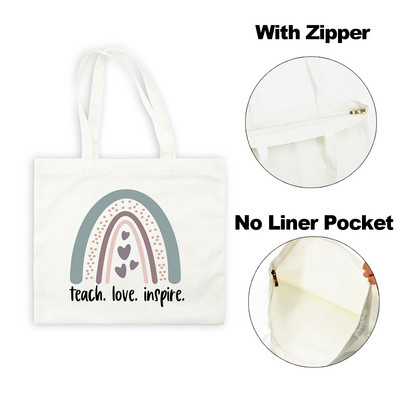 Best Teacher Ever Rainbow Ženska platnena torba za kupnju Teacher Life Estetske ekološke torbe na rame za višekratnu upotrebu Poklon za putovanje