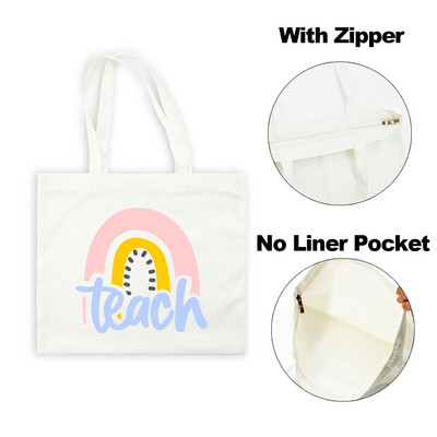 Best Teacher Ever Rainbow Ženska platnena torba za kupnju Teacher Life Estetske ekološke torbe na rame za višekratnu upotrebu Poklon za putovanje