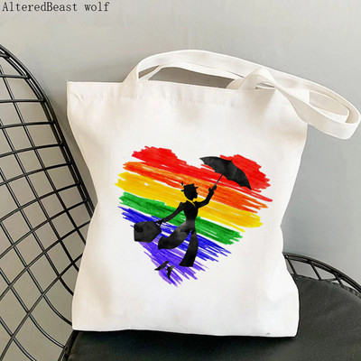 Ženska šoping torba MARY POPPINS PRACTICALLY Kawaii torba Harajuku Shopping platnena torba za šoping torba za djevojku Ženska torba na rame
