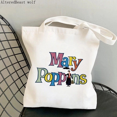 Ženska šoping torba MARY POPPINS PRACTICALLY Kawaii torba Harajuku Shopping platnena torba za šoping torba za djevojku Ženska torba na rame