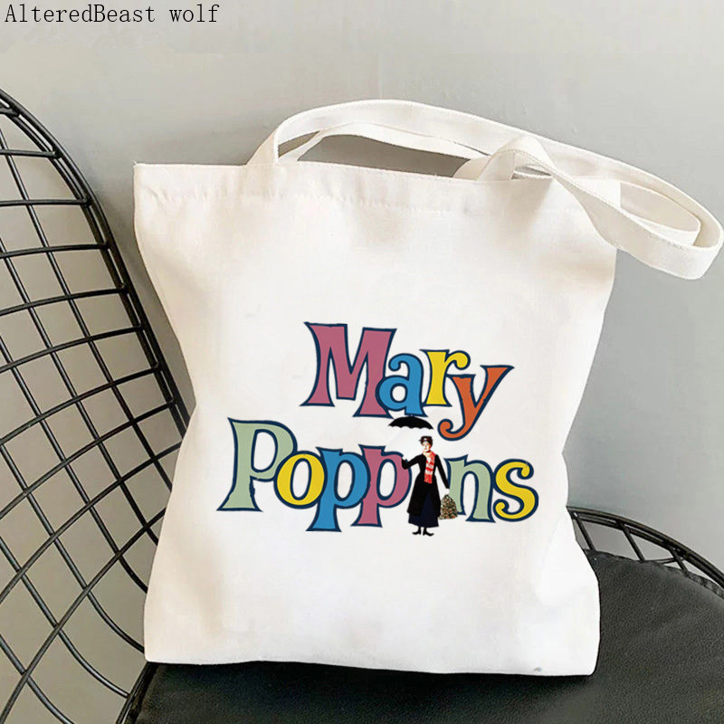 Ženska šoping torba MARY POPPINS PRACTICALLY Kawaii torba Harajuku Shopping platnena torba za šoping torba za djevojku Ženska torba na rame