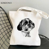 Nákupná taška Shih Tzu Mom, bavlnená recyklovateľná taška, opakovane použiteľná ekologická nákupná taška, opakovane použiteľná nákupná taška Sacolas