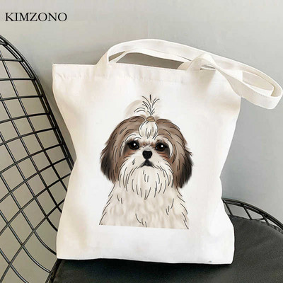 Nákupná taška Shih Tzu Mom, bavlnená recyklovateľná taška, opakovane použiteľná ekologická nákupná taška, opakovane použiteľná nákupná taška Sacolas