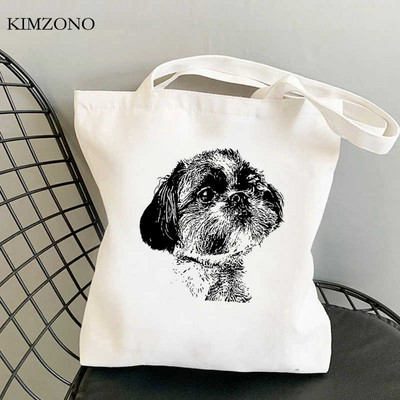 Nákupná taška Shih Tzu Mom, bavlnená recyklovateľná taška, opakovane použiteľná ekologická nákupná taška, opakovane použiteľná nákupná taška Sacolas