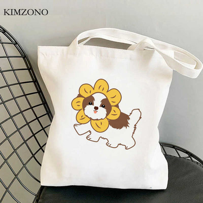 Nákupná taška Shih Tzu Mom, bavlnená recyklovateľná taška, opakovane použiteľná ekologická nákupná taška, opakovane použiteľná nákupná taška Sacolas