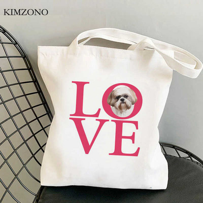 Nákupná taška Shih Tzu Mom, bavlnená recyklovateľná taška, opakovane použiteľná ekologická nákupná taška, opakovane použiteľná nákupná taška Sacolas