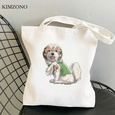 Nákupná taška Shih Tzu Mom, bavlnená recyklovateľná taška, opakovane použiteľná ekologická nákupná taška, opakovane použiteľná nákupná taška Sacolas