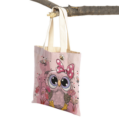 Slatka sova, dječje putne torbe, torbe na rame, torba za višekratnu upotrebu, modna platnena ženska torba s crtanim životinjama