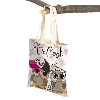 Slatka sova, dječje putne torbe, torbe na rame, torba za višekratnu upotrebu, modna platnena ženska torba s crtanim životinjama