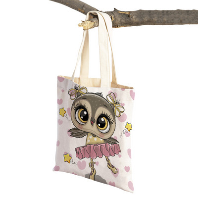 Slatka sova, dječje putne torbe, torbe na rame, torba za višekratnu upotrebu, modna platnena ženska torba s crtanim životinjama