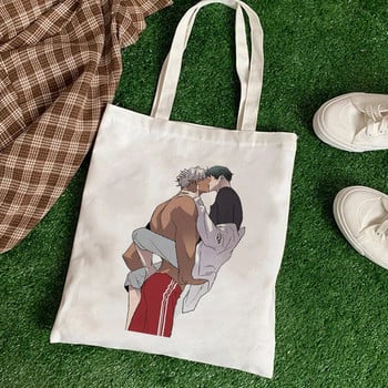 YAOI Anime Harajuku Manga Handbags Τσάντες ώμου Casual Shopping Υφασμάτινη τσάντα Γυναικεία Κομψή πάνινη τσάντα tote Shopper ECO