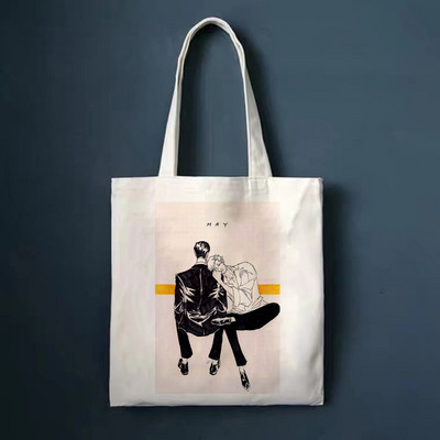YAOI Anime Harajuku Manga Ručne torbe Torbe na rame Ležerna kupnja Platnena torba Ručna torba Ženska elegantna platnena torba Shopper ECO