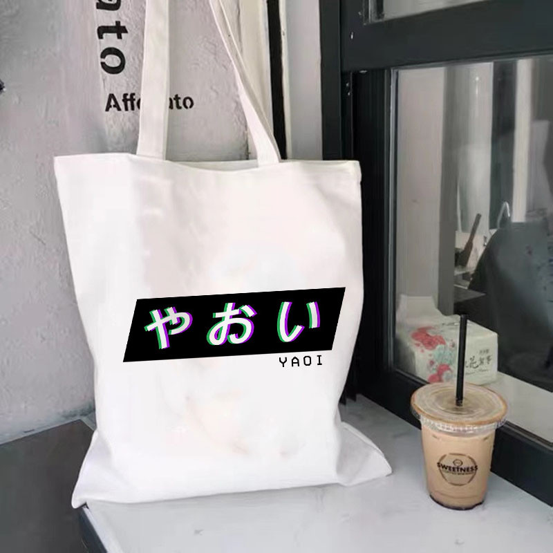 YAOI Anime Harajuku Manga Ručne torbe Torbe na rame Ležerna kupnja Platnena torba Ručna torba Ženska elegantna platnena torba Shopper ECO