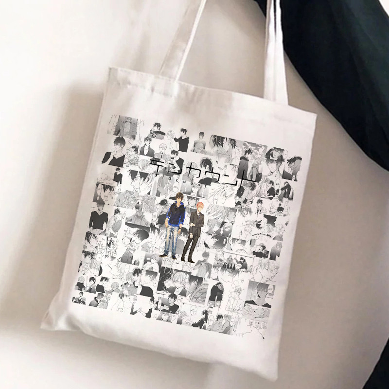 YAOI Anime Harajuku Manga Ručne torbe Torbe na rame Ležerna kupnja Platnena torba Ručna torba Ženska elegantna platnena torba Shopper ECO