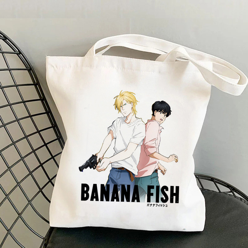 Banana Fish torba za kupovinu torba za recikliranje torba od pamučne jute platnena torba tkana vrećica cabas sacolas