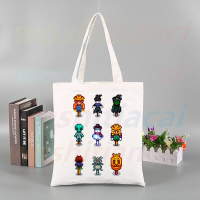 „Stardew Valley Gaming“ vištienos drobinis krepšys Laisvalaikio didelės rankinės moterims Moterų pirkinių rankinės Spausdinti didelės talpos krepšys