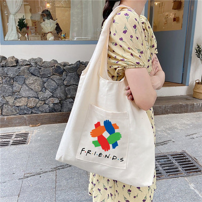Ženske kupovne torbe Platnena torba Putnička torba Velike ručne torbe Best Friends Prijenosna torba za kupnju na jedno rame