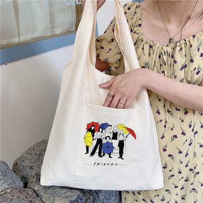 Ženske kupovne torbe Platnena torba Putnička torba Velike ručne torbe Best Friends Prijenosna torba za kupnju na jedno rame