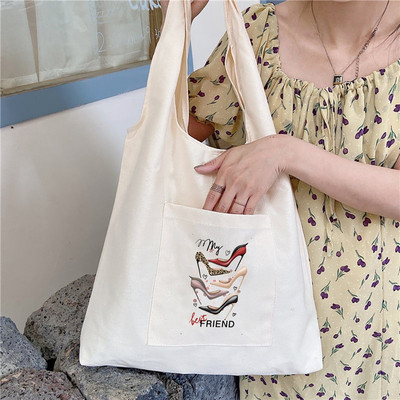 Ženske kupovne torbe Platnena torba Putnička torba Velike ručne torbe Best Friends Prijenosna torba za kupnju na jedno rame