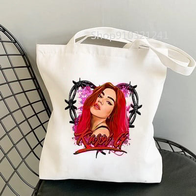 Mada Karol G Pečių krepšiai Didelės talpos studentų knygų krepšys Retro augalai Estetinis drobinis krepšys Moterų rankinės pirkinių krepšys