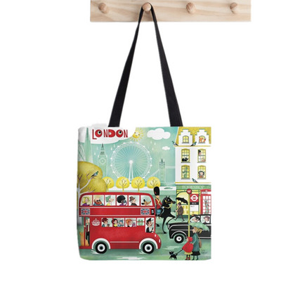 Shopper Floral Tote Bag Print Τσάντα Tote Τσάντα εκτύπωσης Tote Τσάντα Γυναικεία Harajuku shopper τσάντα για κορίτσι Τσάντα ώμου για ψώνια Lady Canvas Bag