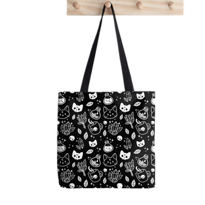 Shopper Floral Tote Bag Print Τσάντα Tote Τσάντα εκτύπωσης Tote Τσάντα Γυναικεία Harajuku shopper τσάντα για κορίτσι Τσάντα ώμου για ψώνια Lady Canvas Bag