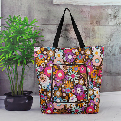 Vastagított vízálló cipzáras bevásárlótáska szupermarket tárolótáska, összecsukható egy válltáska