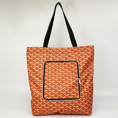 Vastagított vízálló cipzáras bevásárlótáska szupermarket tárolótáska, összecsukható egy válltáska