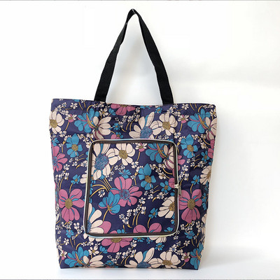 Vastagított vízálló cipzáras bevásárlótáska szupermarket tárolótáska, összecsukható egy válltáska