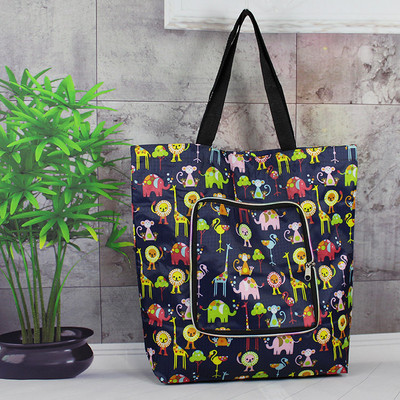 Vastagított vízálló cipzáras bevásárlótáska szupermarket tárolótáska, összecsukható egy válltáska