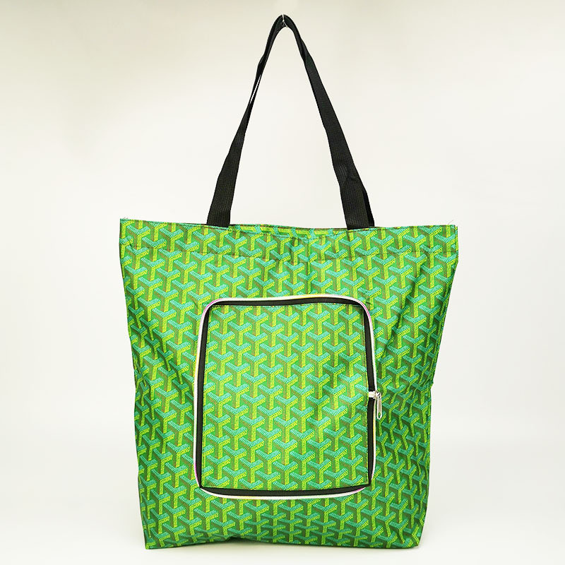 Vastagított vízálló cipzáras bevásárlótáska szupermarket tárolótáska, összecsukható egy válltáska