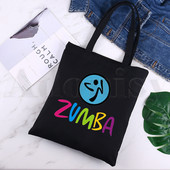 Láska Zumba Dance Hip Hop Harajuk Grafická móda Čierna plátenná potlač Nákupné tašky Dievčenská móda Životný štýl Príležitostné balenie Kabelka