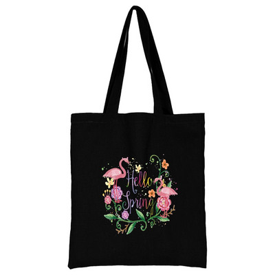 Torba za kupovinu Ženska ručna torba Torba na rame Ženska kupovna platnena torba Višekratna upotreba za putovanje na posao Školska torba velikog kapaciteta Print flamingo