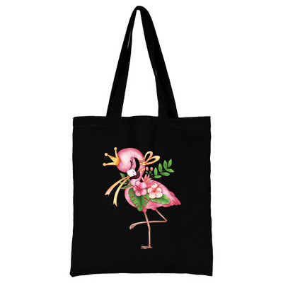 Torba za kupovinu Ženska ručna torba Torba na rame Ženska kupovna platnena torba Višekratna upotreba za putovanje na posao Školska torba velikog kapaciteta Print flamingo