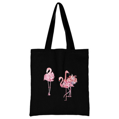 Torba za kupovinu Ženska ručna torba Torba na rame Ženska kupovna platnena torba Višekratna upotreba za putovanje na posao Školska torba velikog kapaciteta Print flamingo
