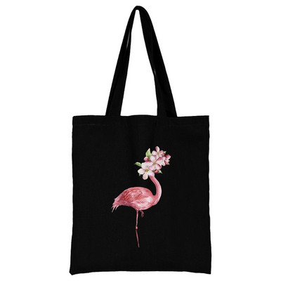 Torba za kupovinu Ženska ručna torba Torba na rame Ženska kupovna platnena torba Višekratna upotreba za putovanje na posao Školska torba velikog kapaciteta Print flamingo