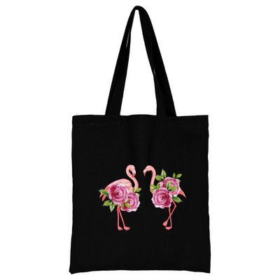 Torba za kupovinu Ženska ručna torba Torba na rame Ženska kupovna platnena torba Višekratna upotreba za putovanje na posao Školska torba velikog kapaciteta Print flamingo
